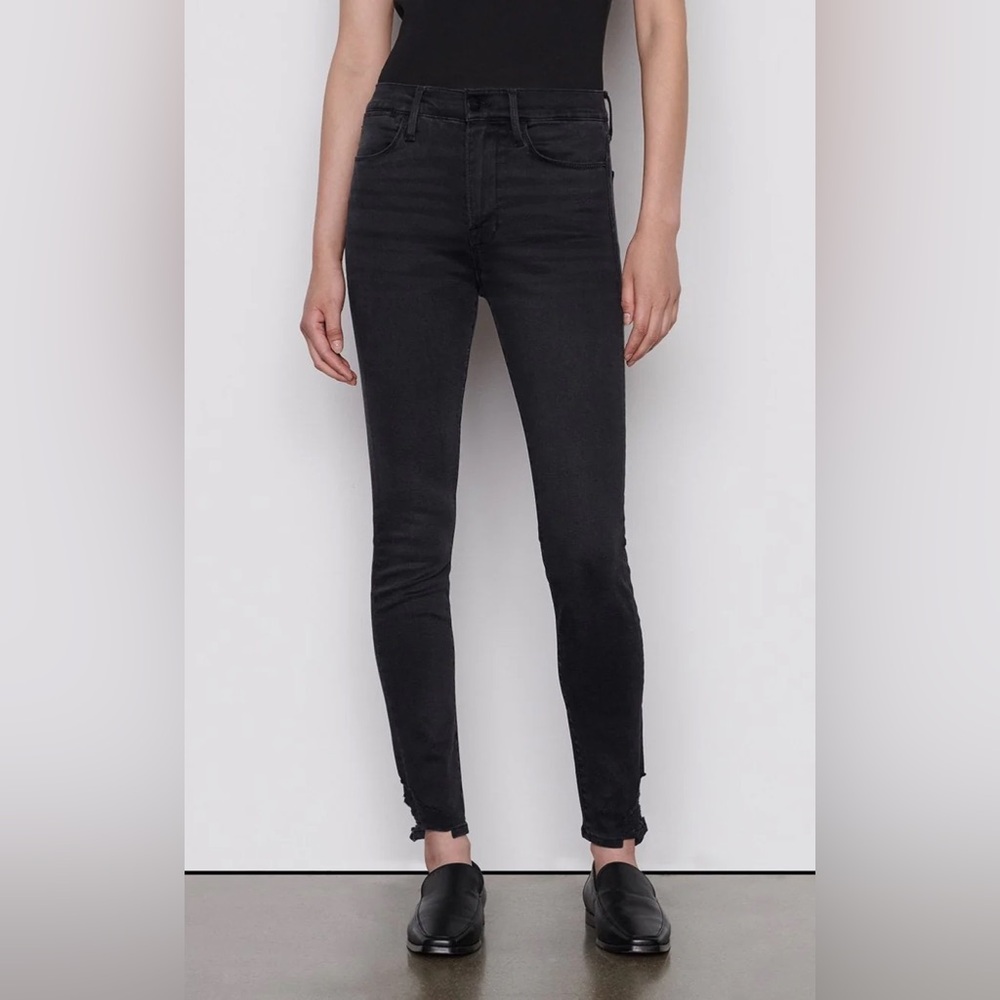 FRAME Denim Le High Skinny Jeans in Billups Chew Black Wash High Rise Size 26
